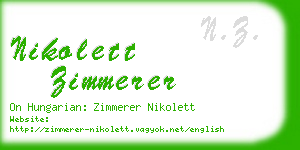 nikolett zimmerer business card